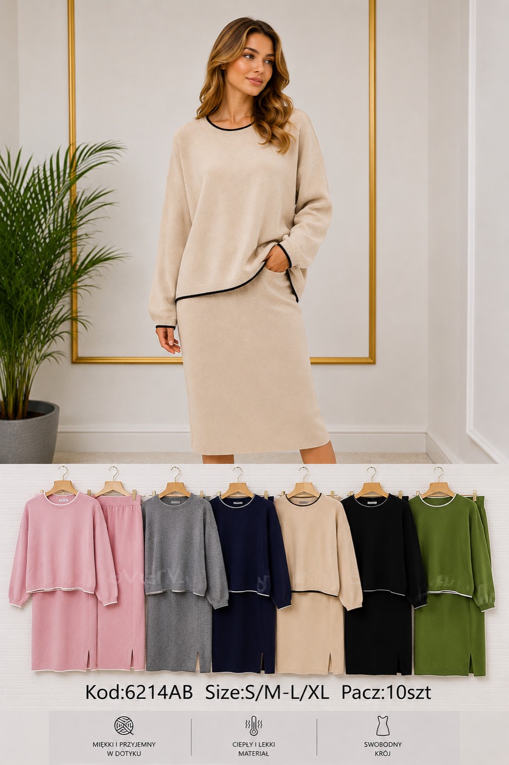 Komplet Sweter Damska