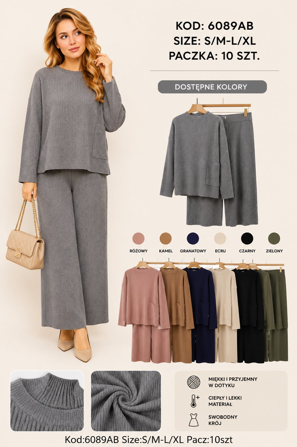 Komplet Sweter Damska