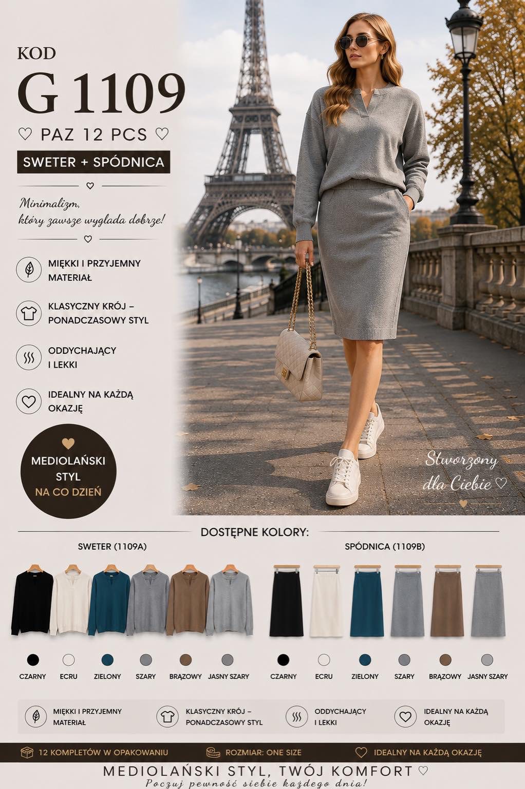 Komplet Sweter Damska