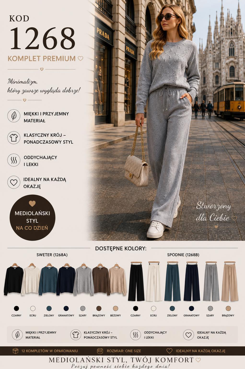 Komplet Sweter Damska