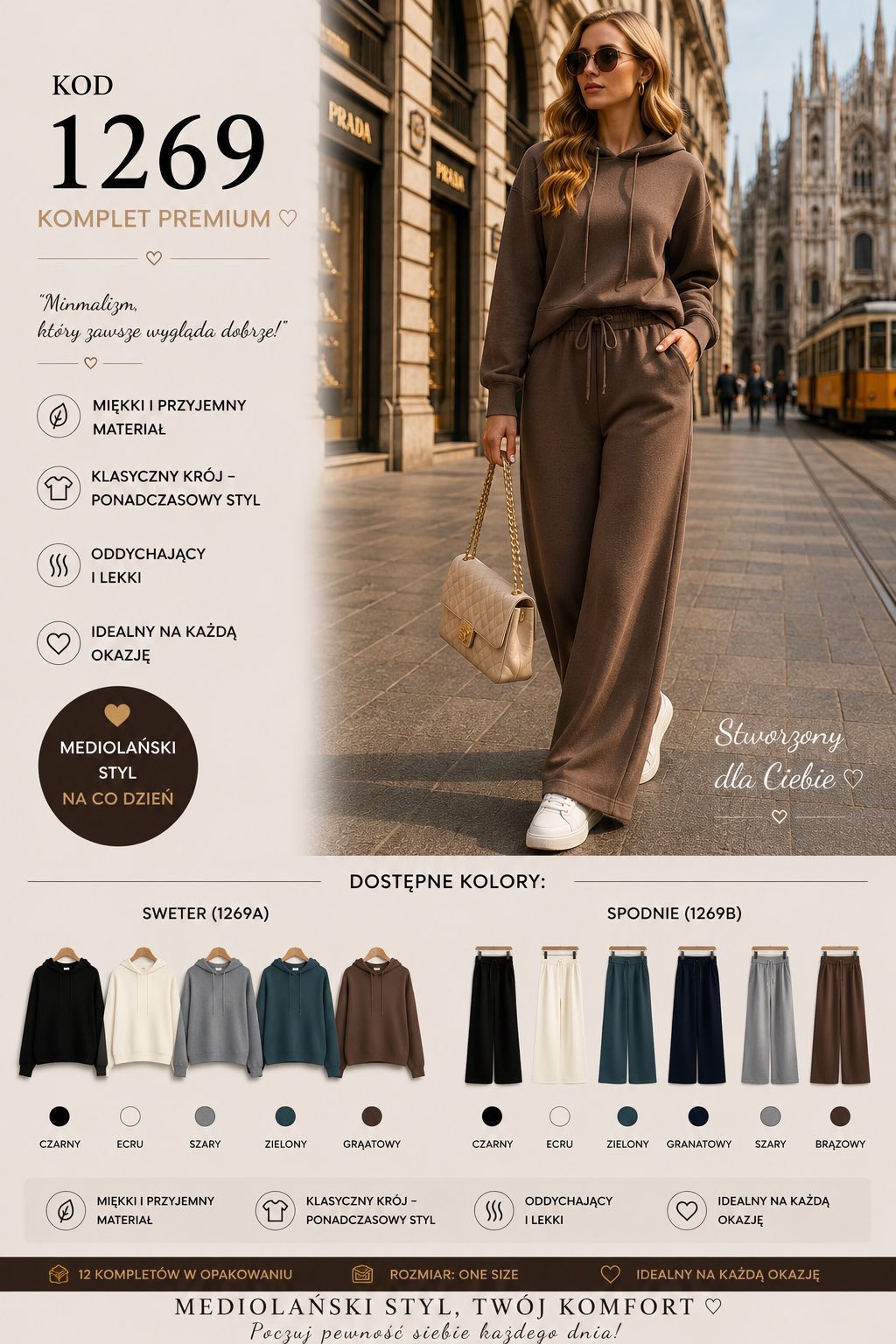 Komplet Sweter Damska