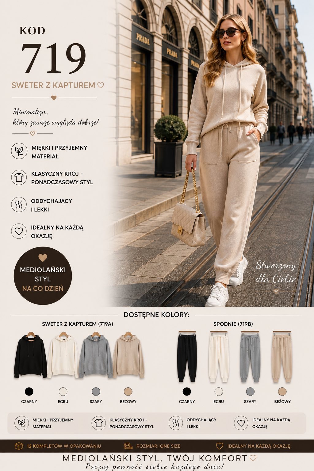 Komplet Sweter Damska