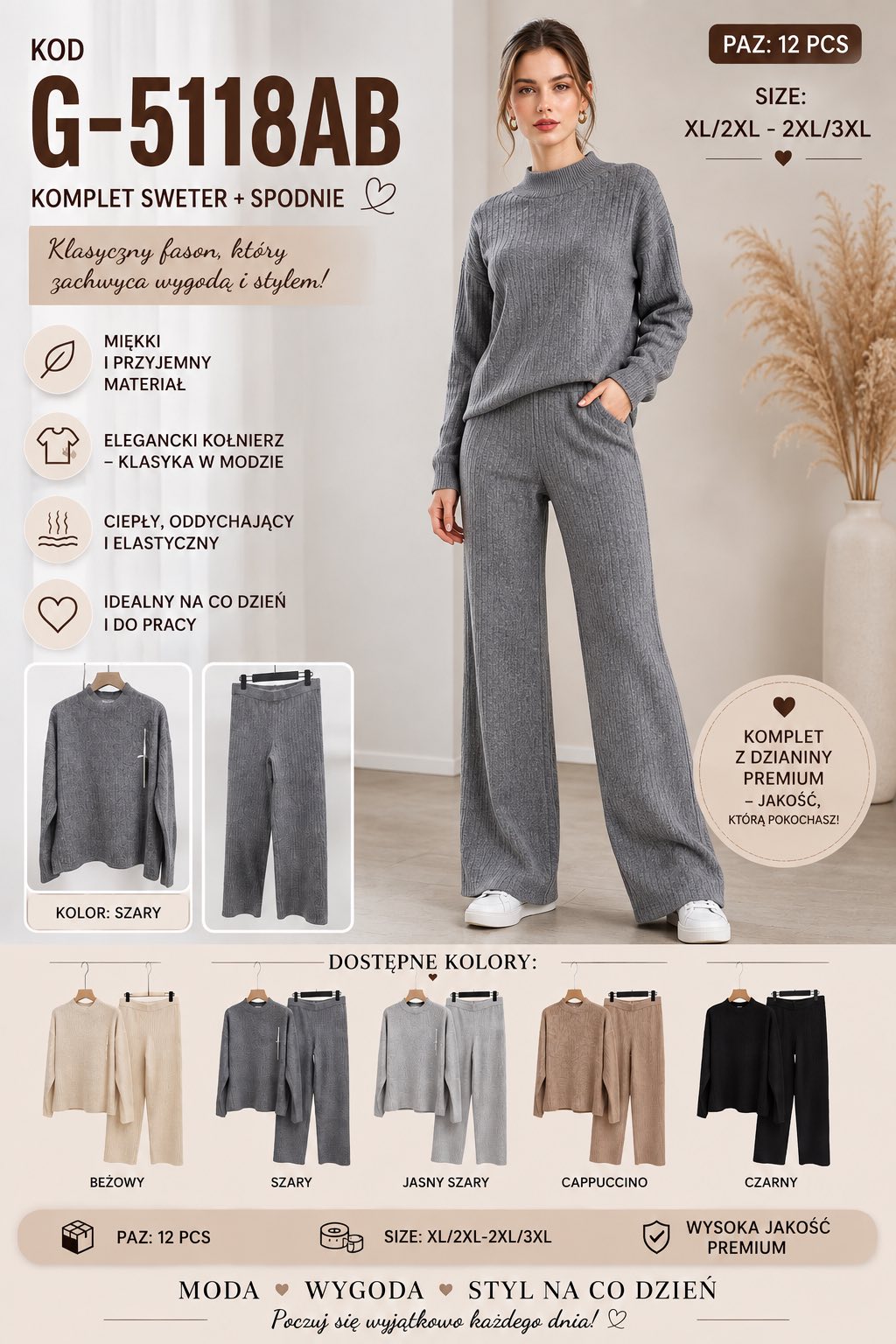 Komplet Sweter Damska