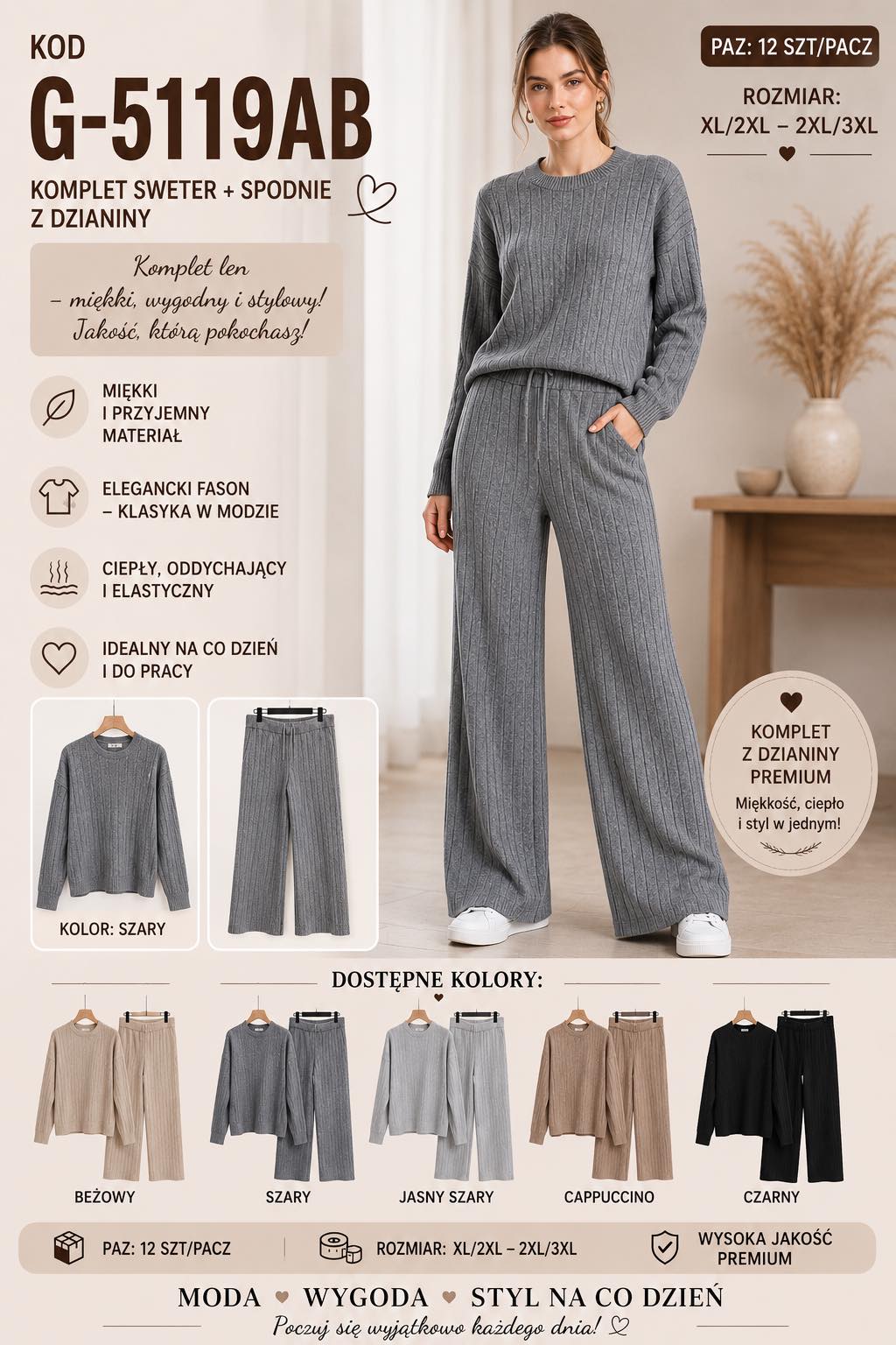 Komplet Sweter Damska