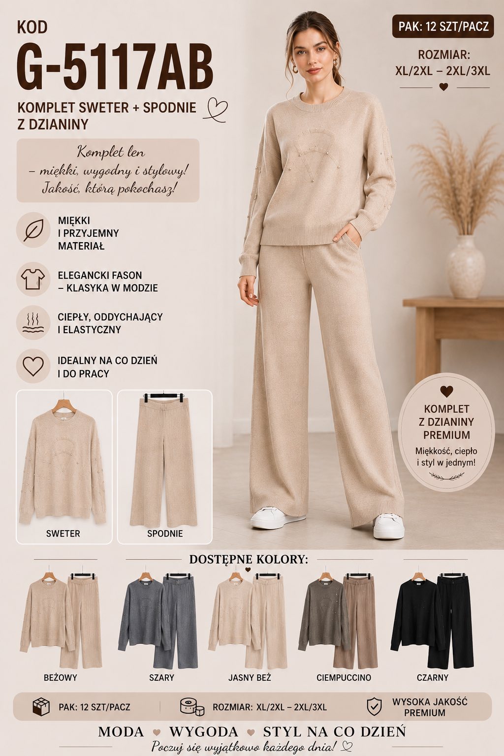 Komplet Sweter Damska