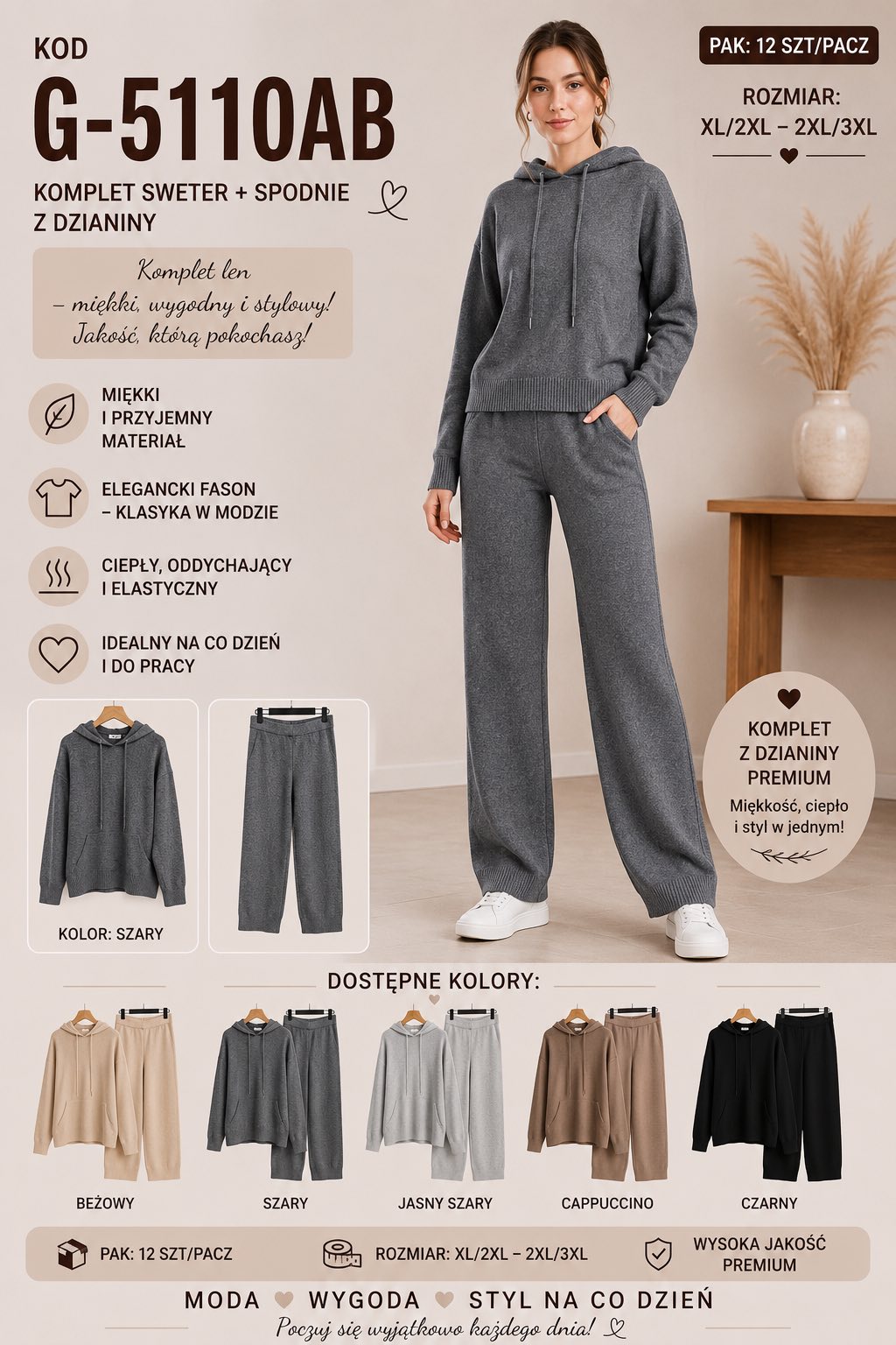 Komplet Sweter Damska