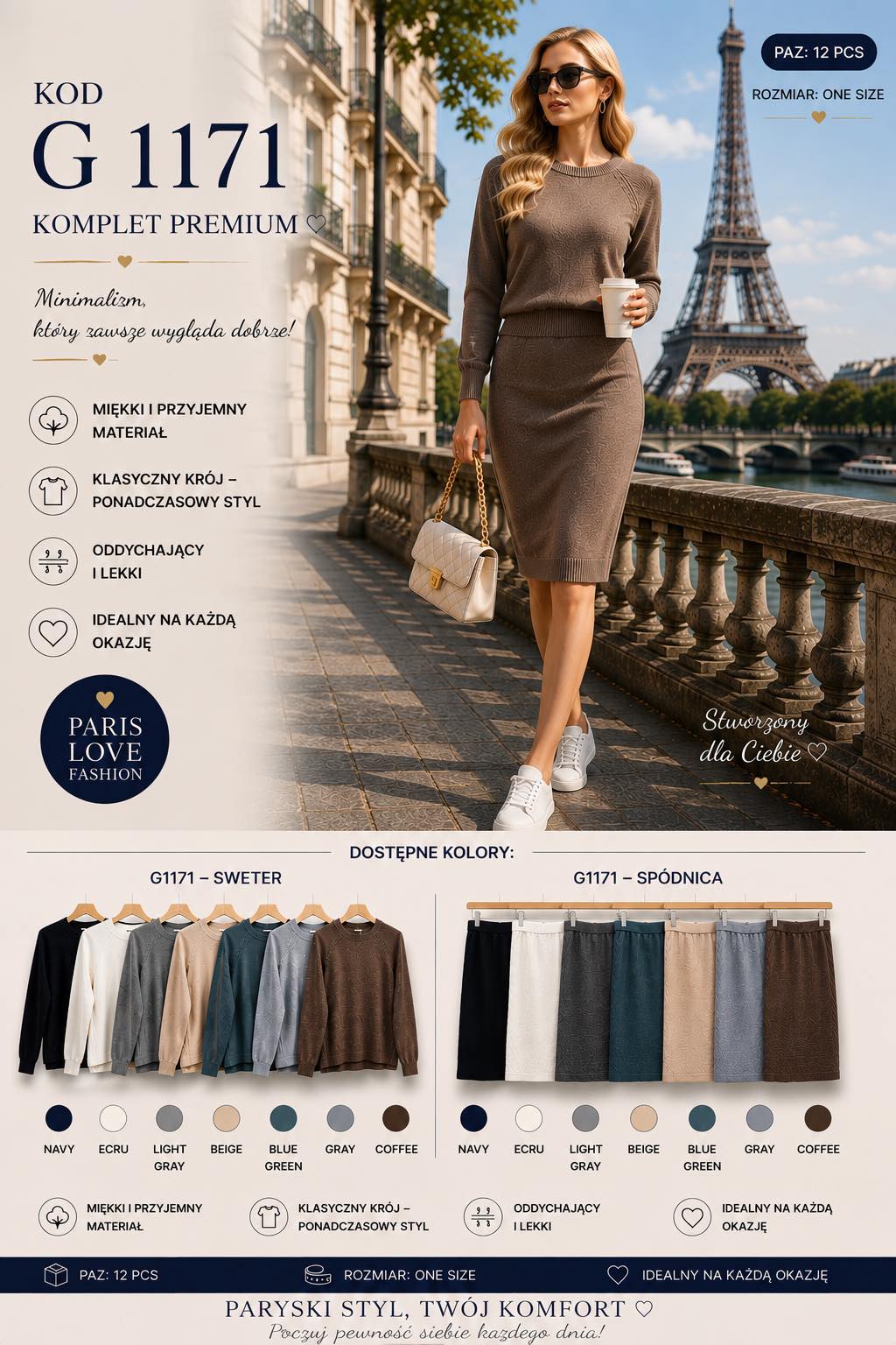 Komplet Sweter Damska