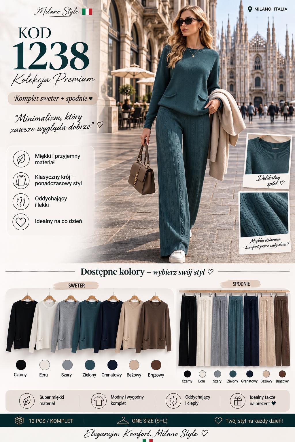 Komplet Sweter Damska