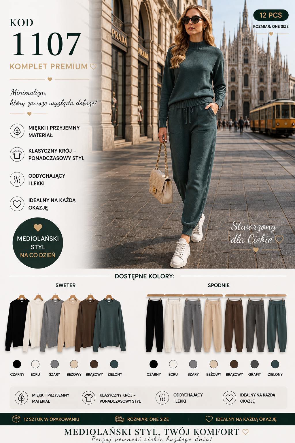 Komplet Sweter Damska
