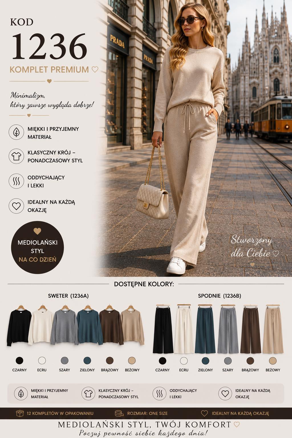 Komplet Sweter Damska