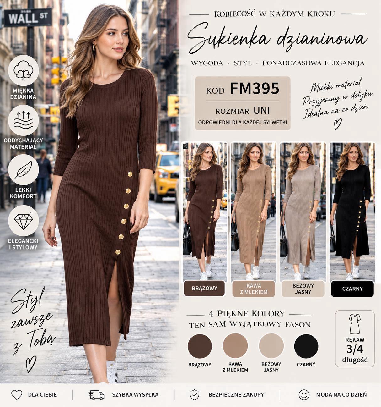 Sukienka Sweter Damska