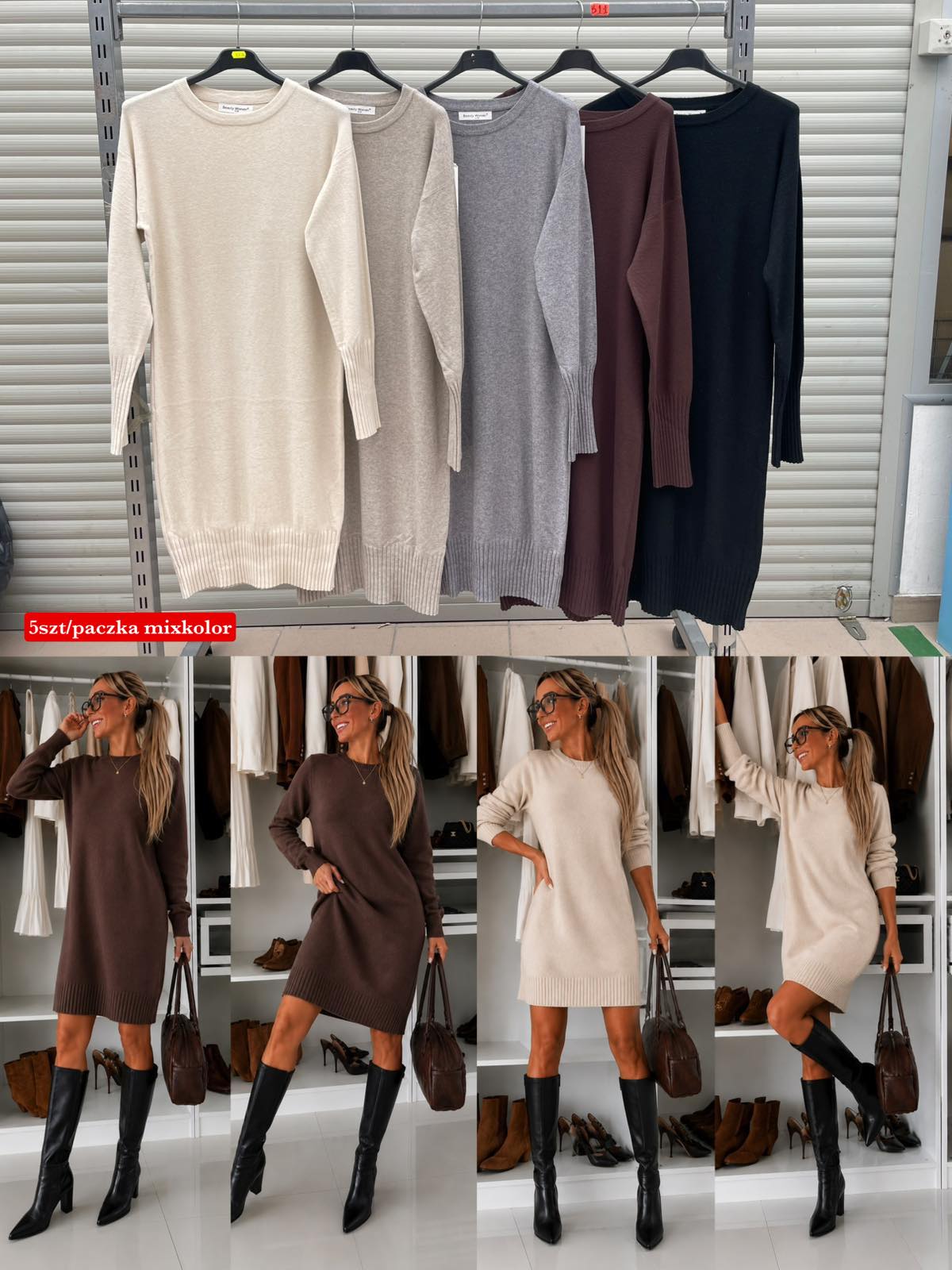 Sukienka Sweter Damska