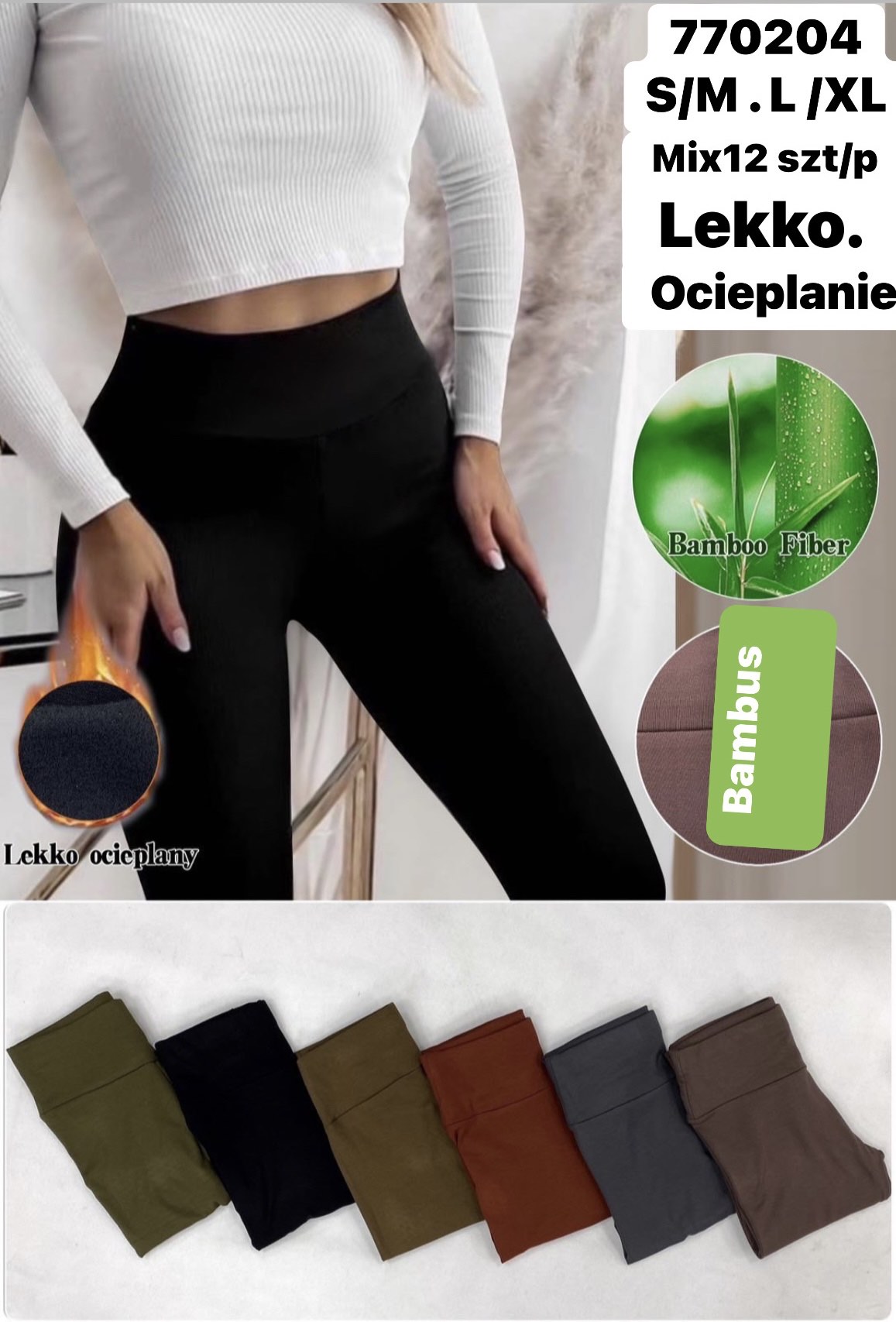 Legginsy Ocieplane Damska