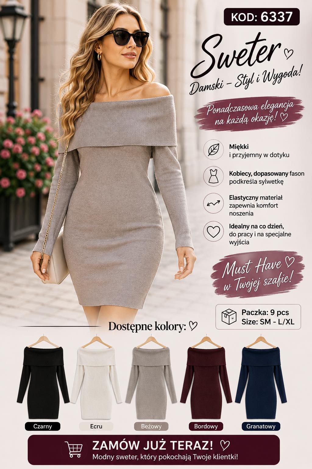 Sukienka Sweter Damska