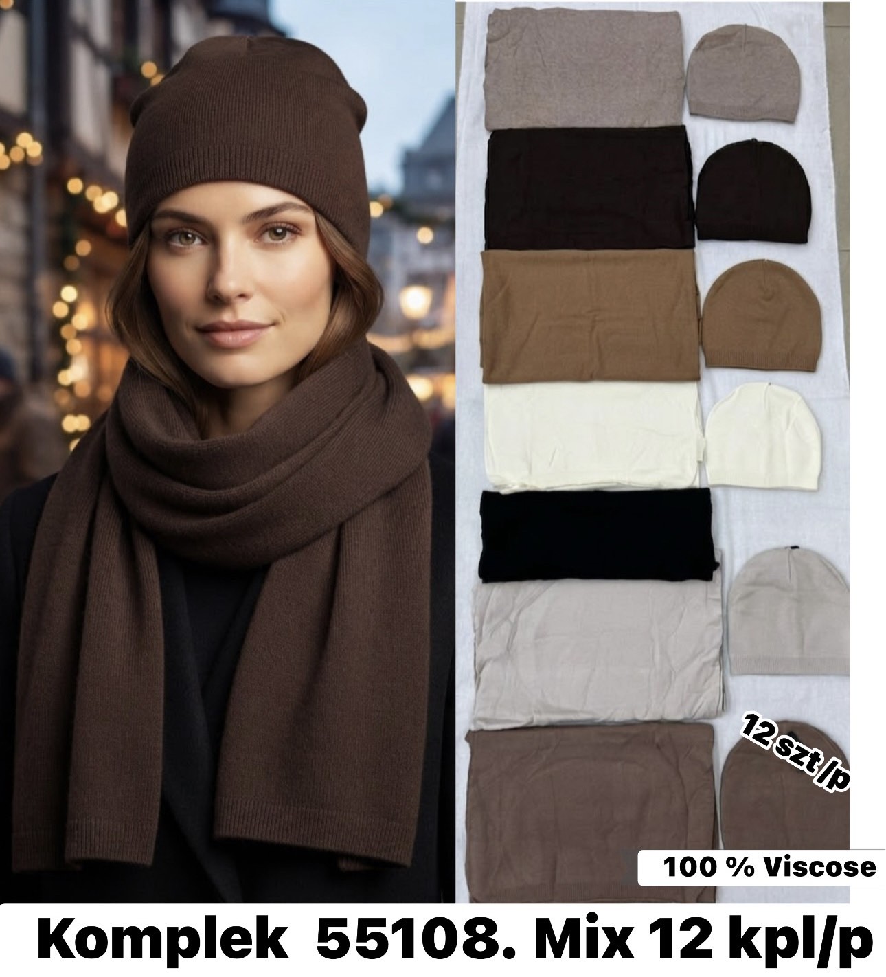 Komplet Czapka Damska
