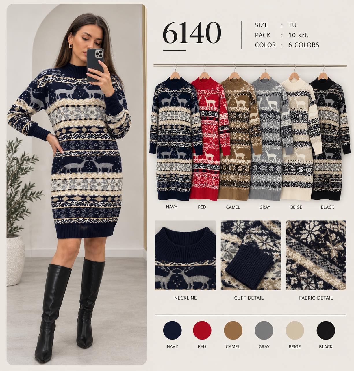 Sukienka Sweter Damska