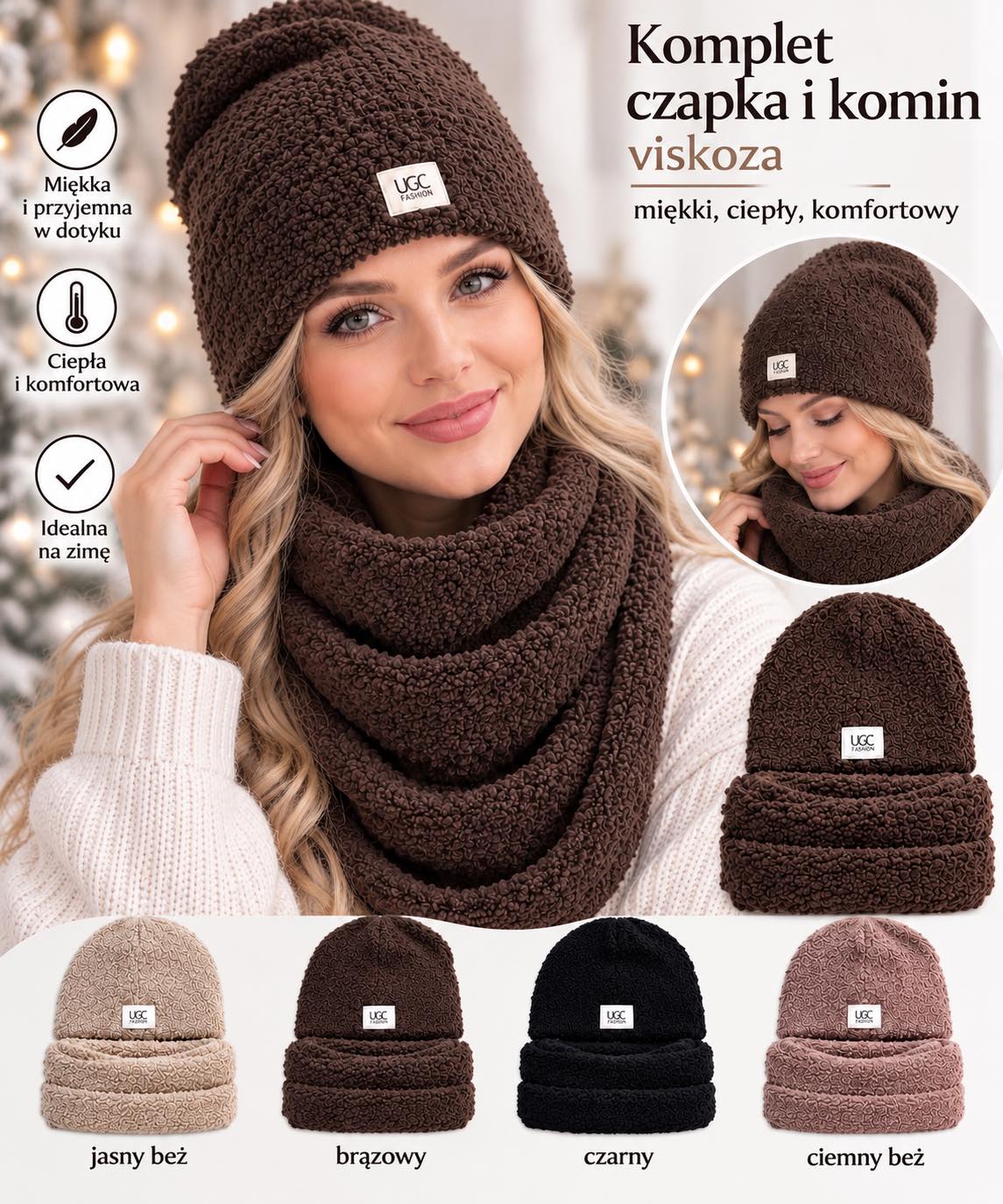 Komplet Czapka Damska