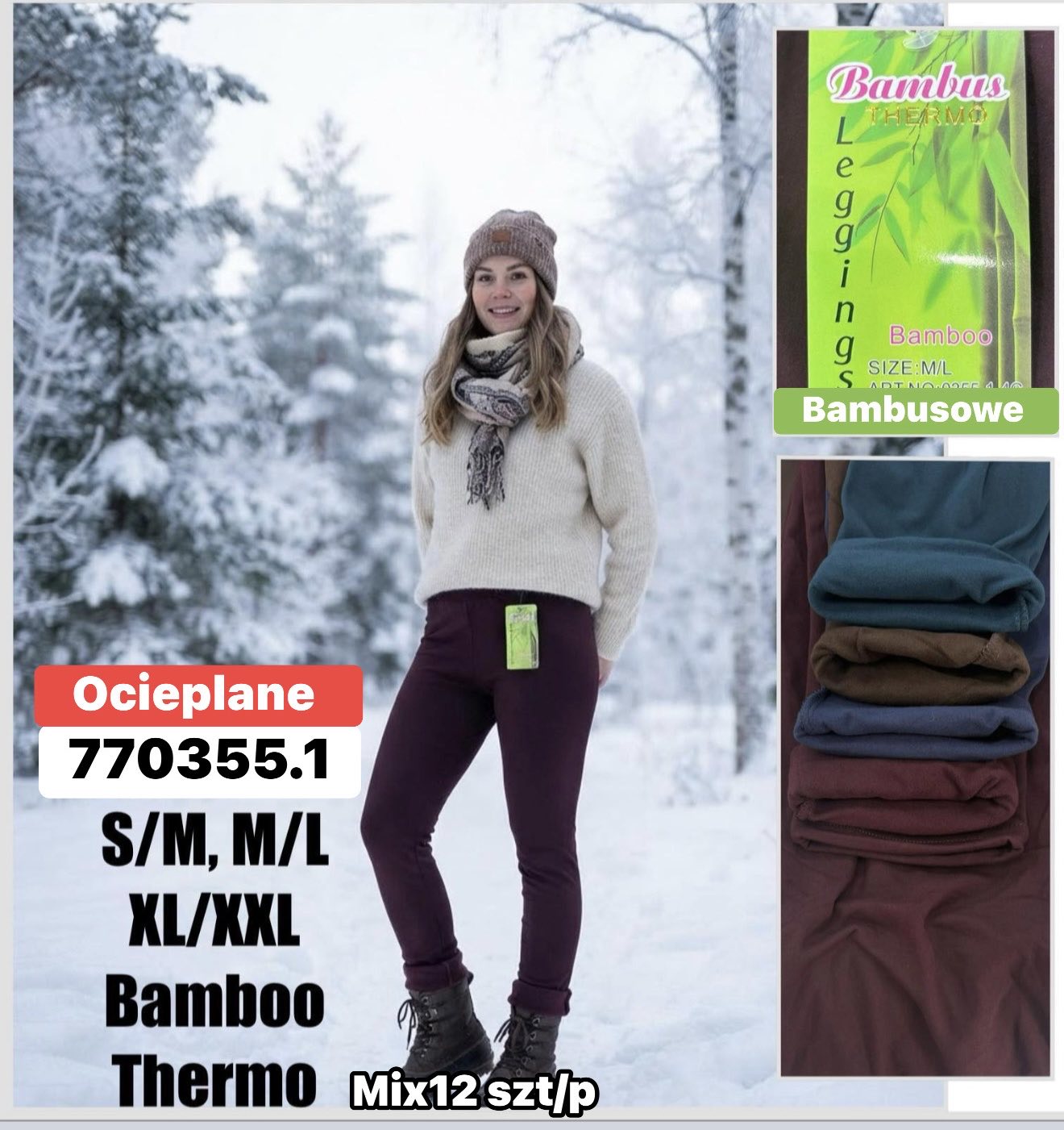 Legginsy Ocieplane Damska