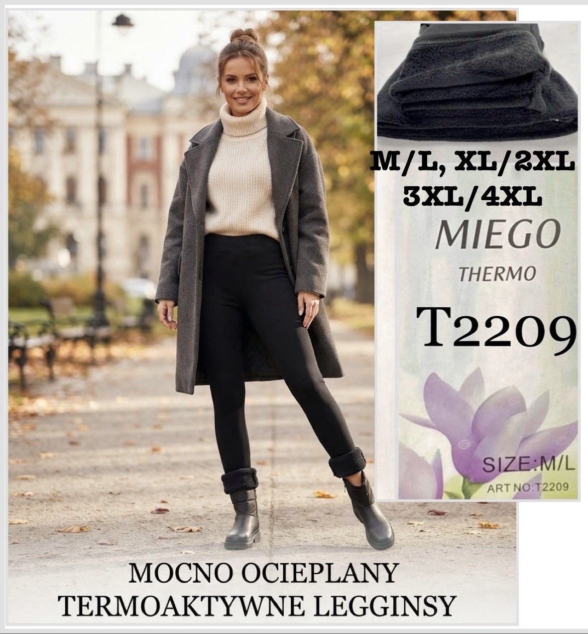 Legginsy Ocieplane Damska