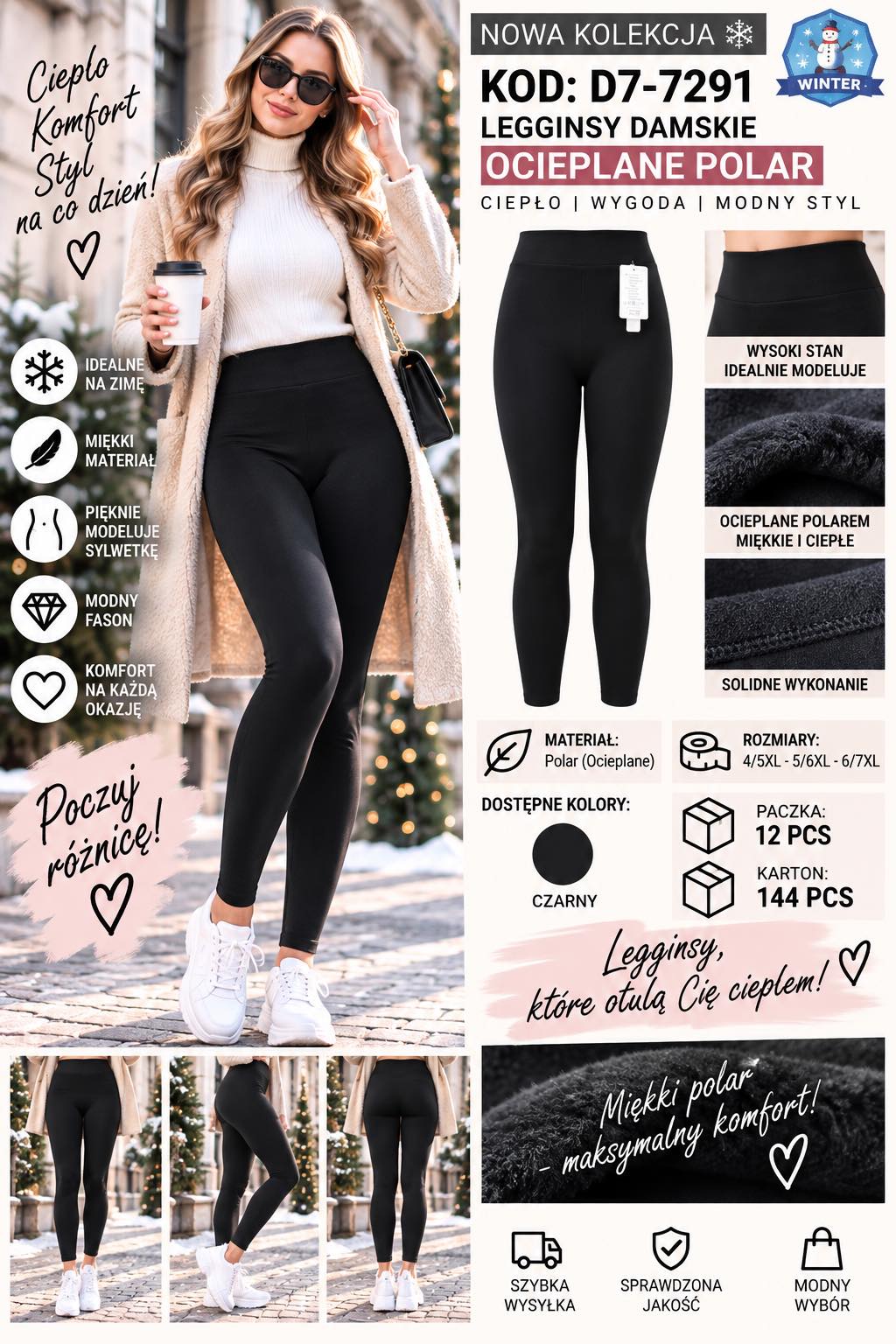 Legginsy Ocieplane Damska