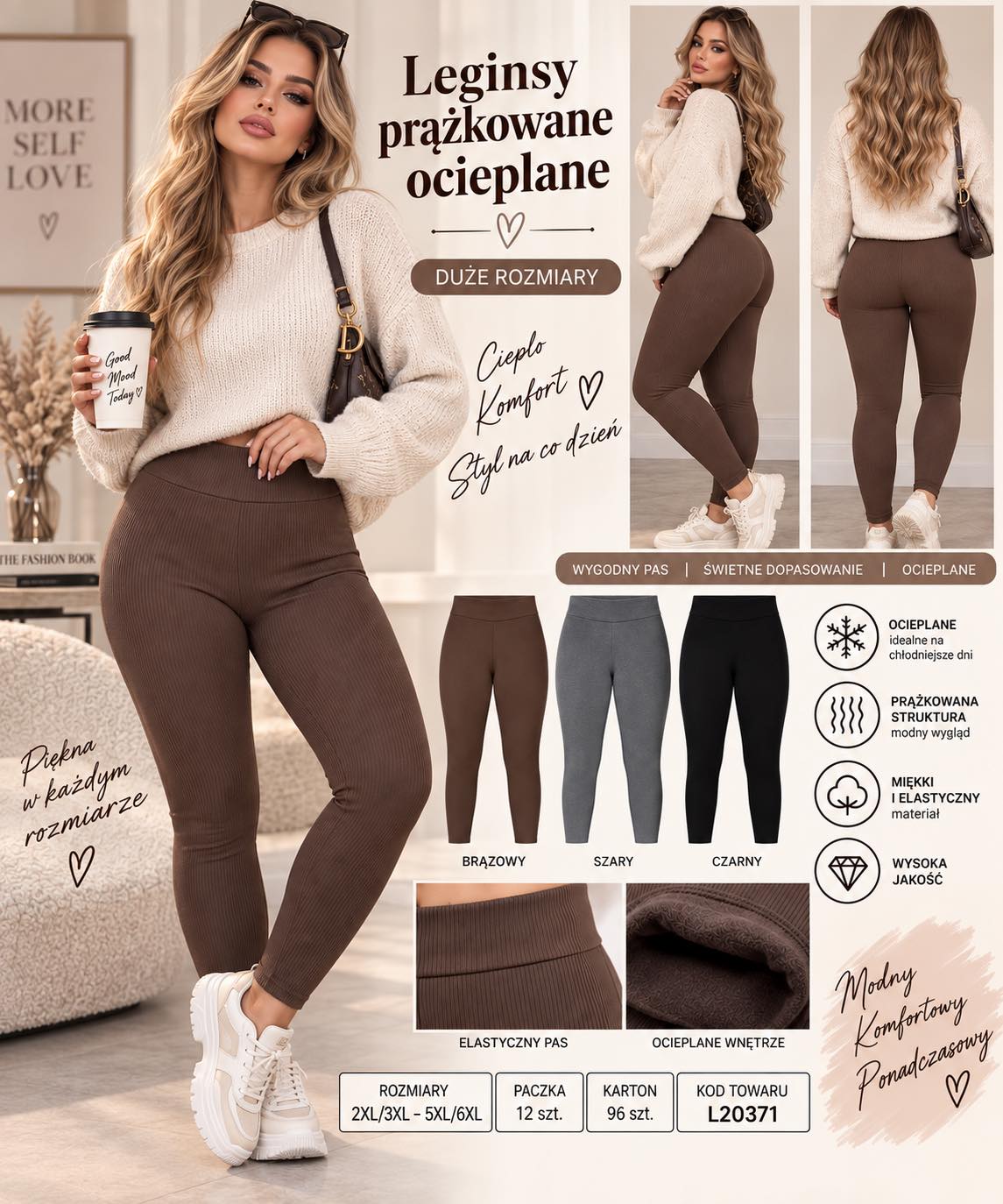 Legginsy Ocieplane Damska