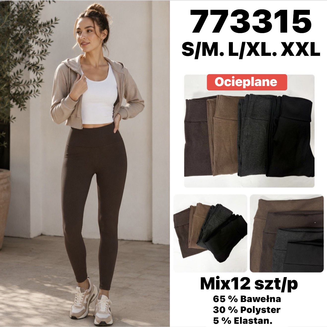 Legginsy Ocieplane Damska
