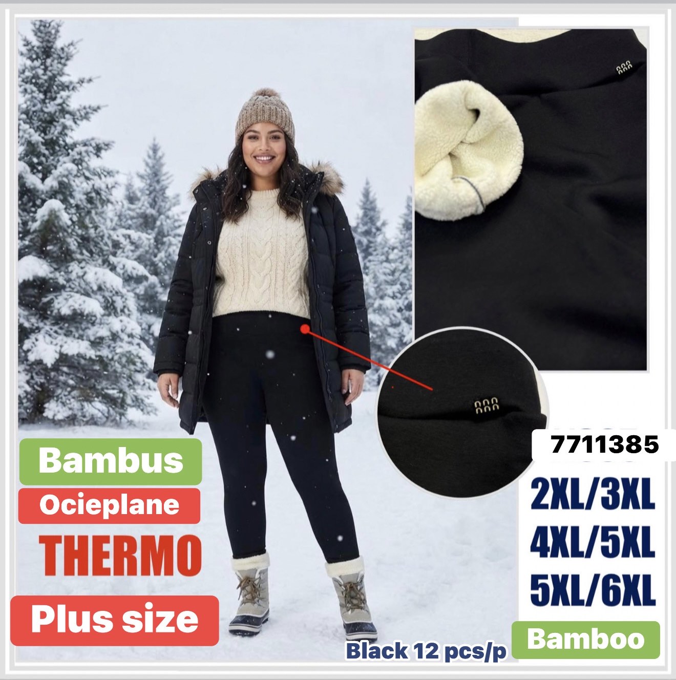 Legginsy Ocieplane Damska