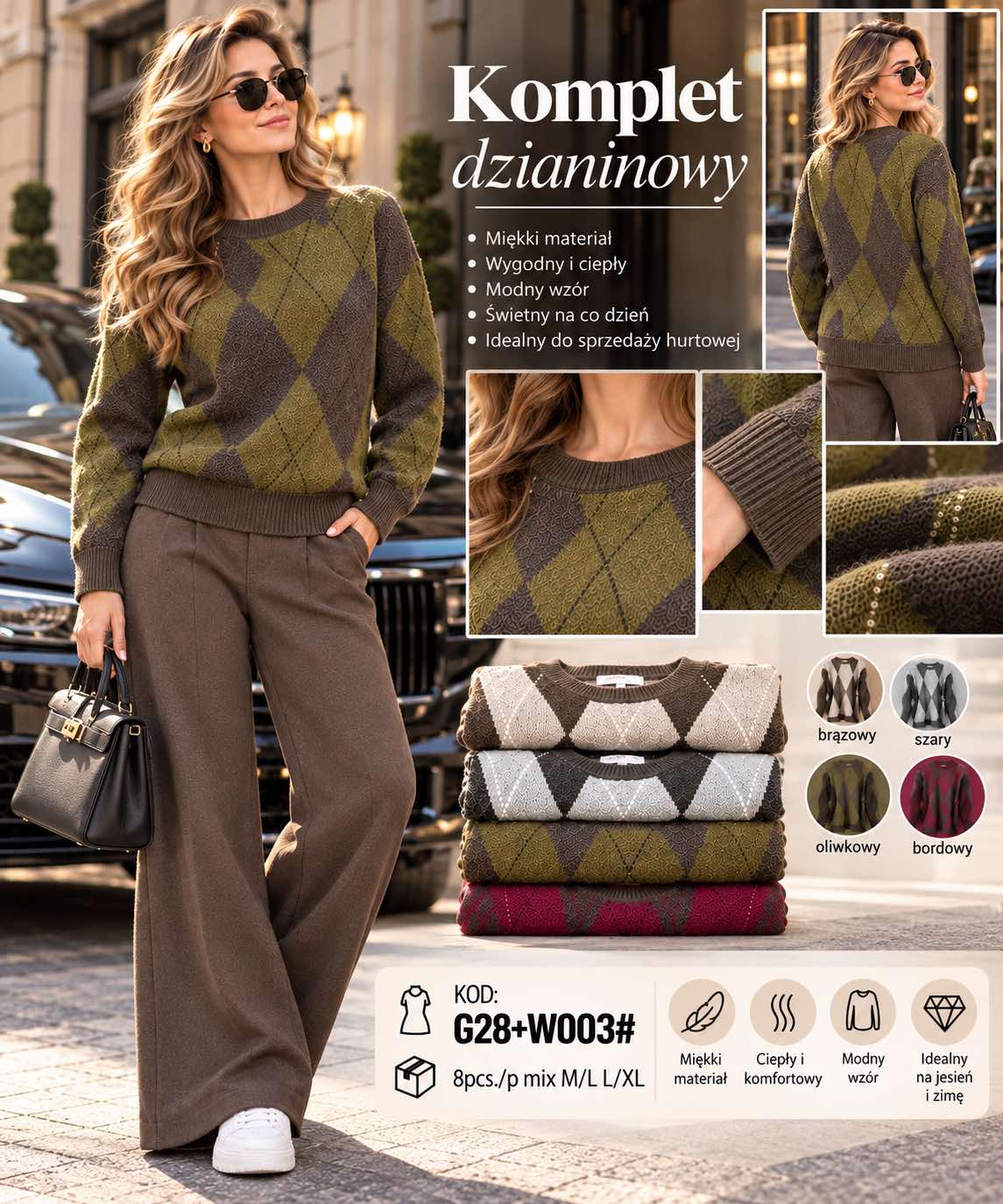 Komplet Sweter Damska