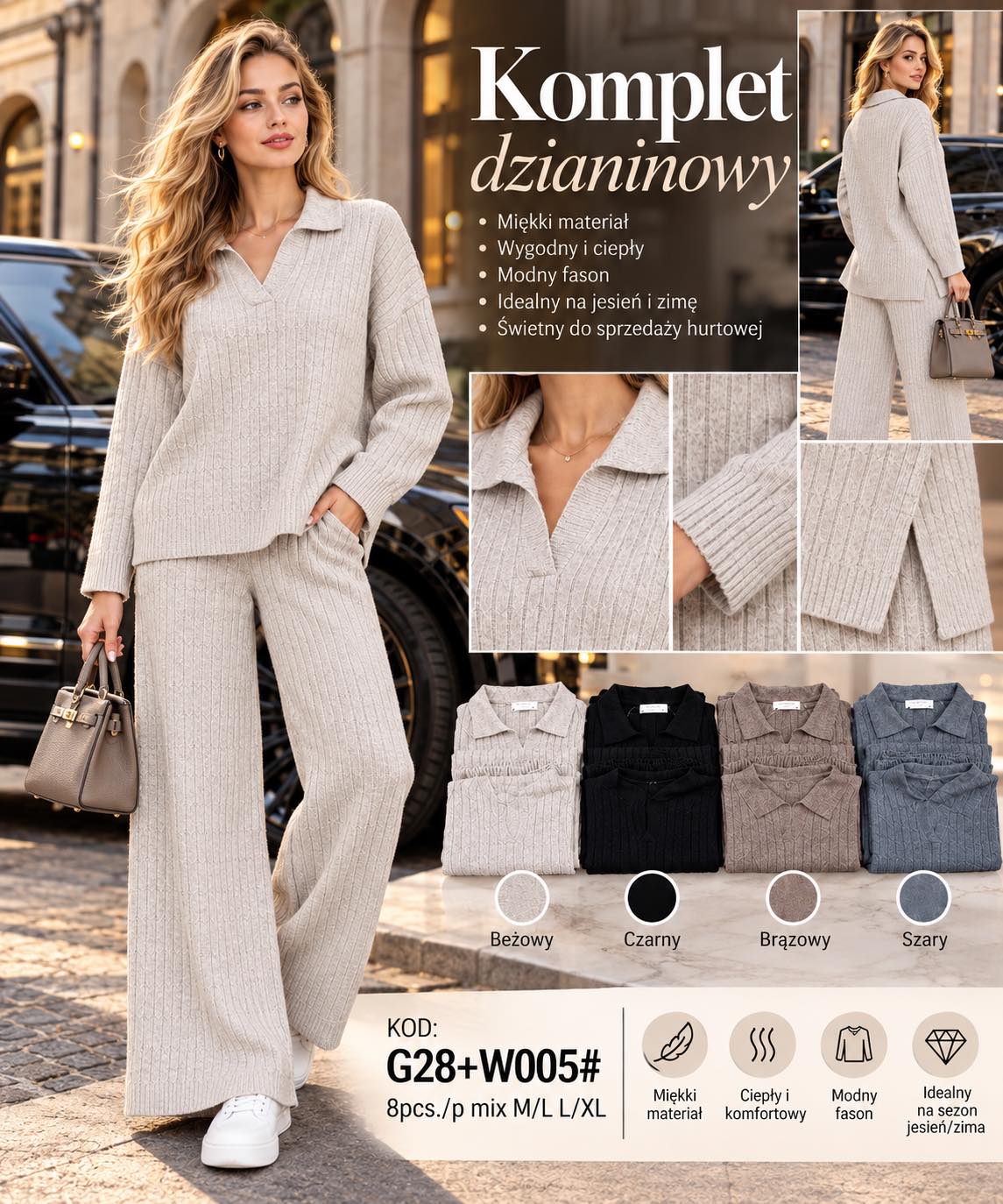 Komplet Sweter Damska
