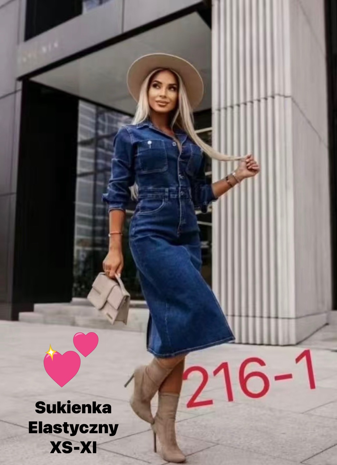 Sukienka Jeansy Damska