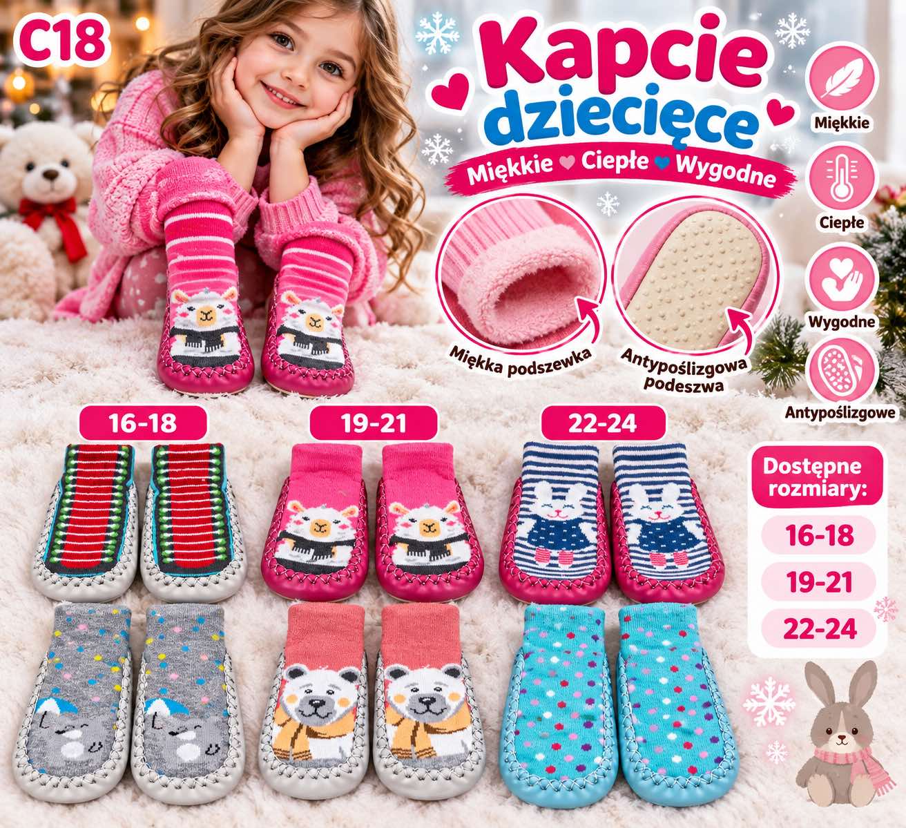 Skarpetka Kapcie Dzieci