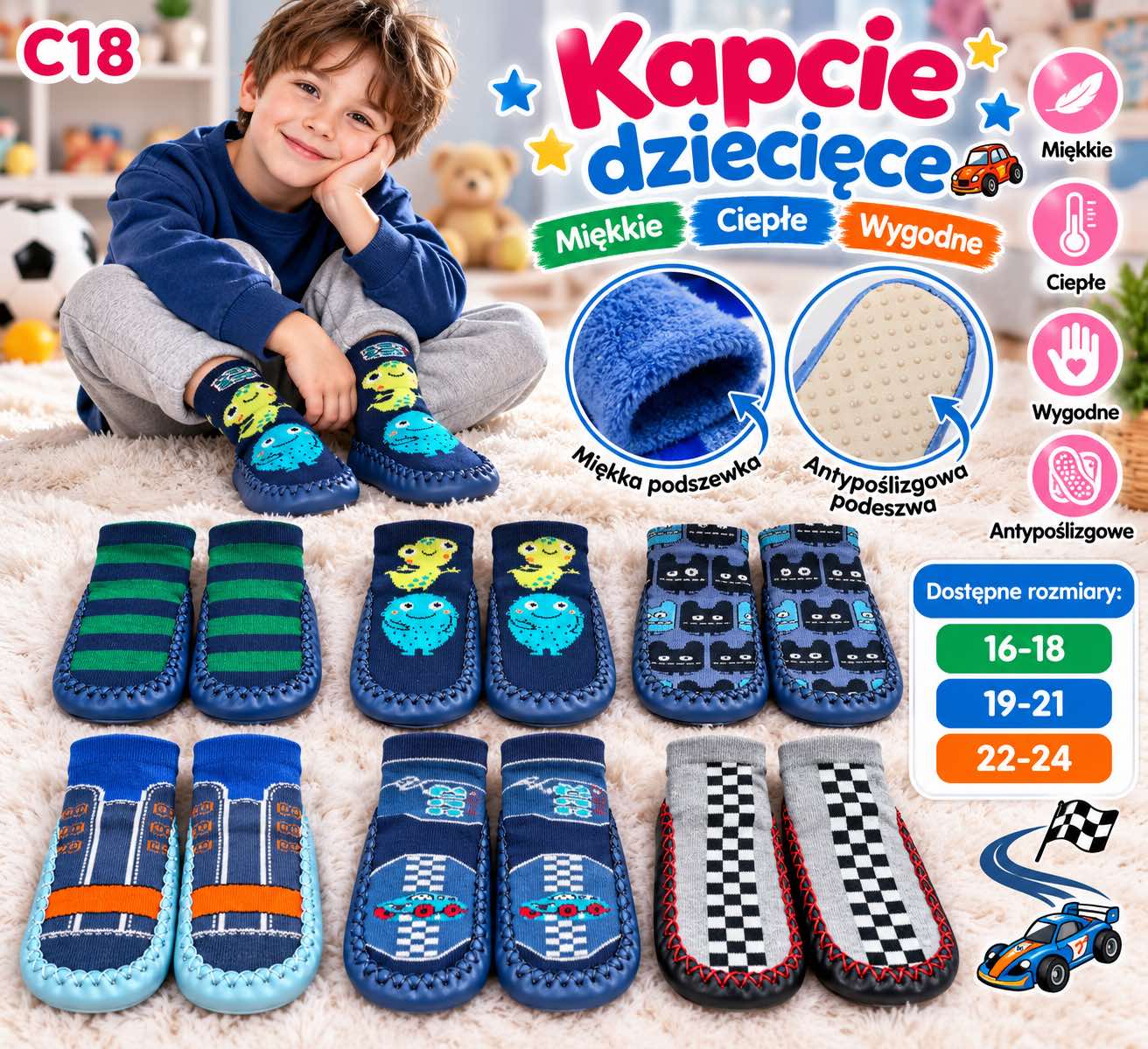 Skarpetka Kapcie Dzieci