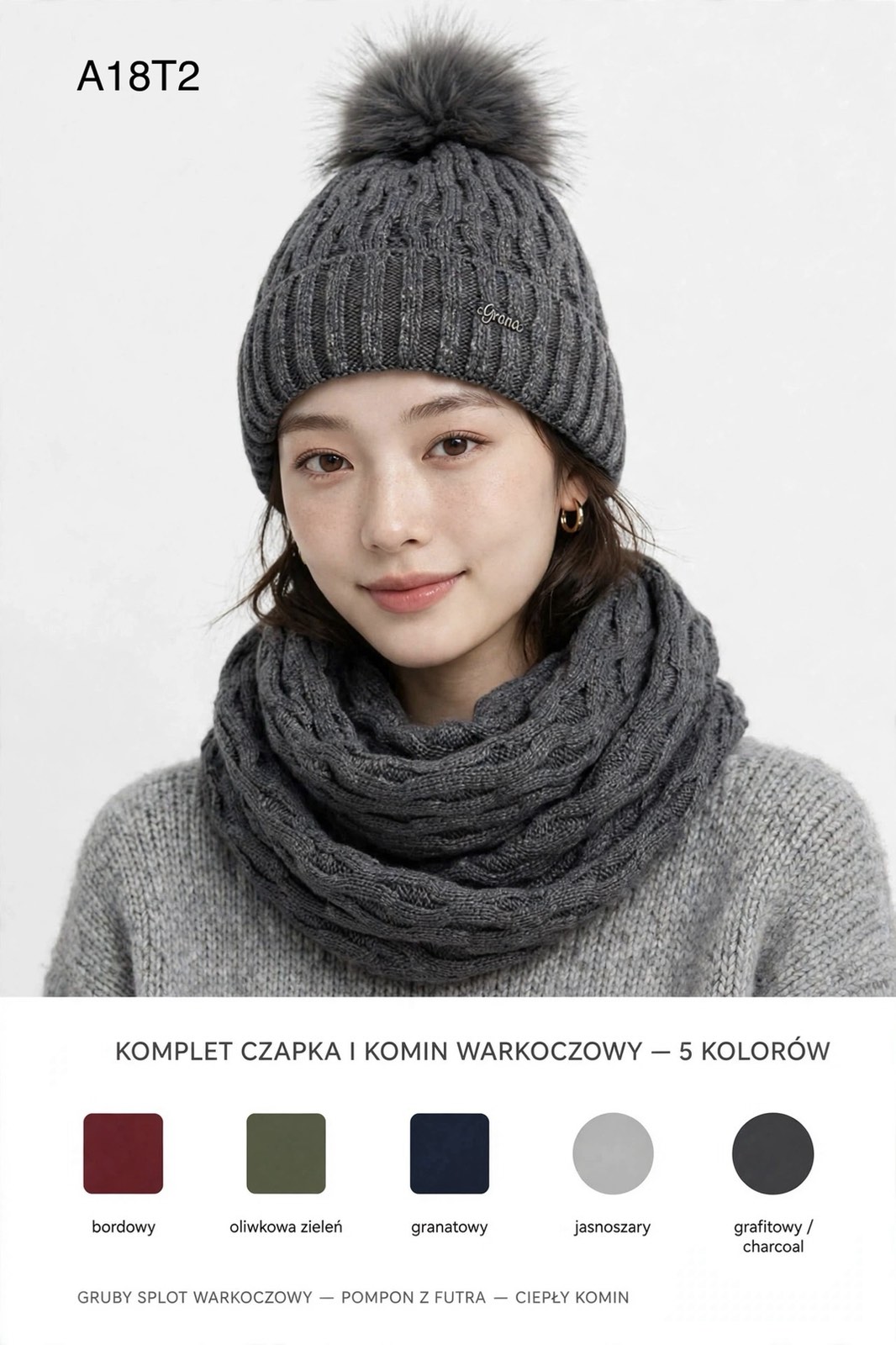 Komplet Czapka Damska