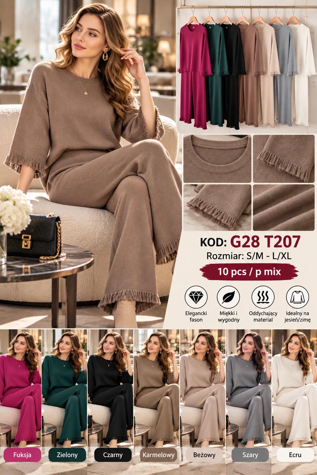 Komplet Sweter Damska