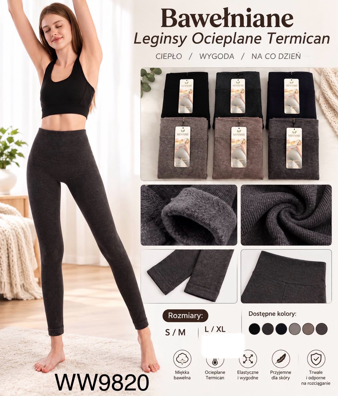 Legginsy Ocieplane Damska