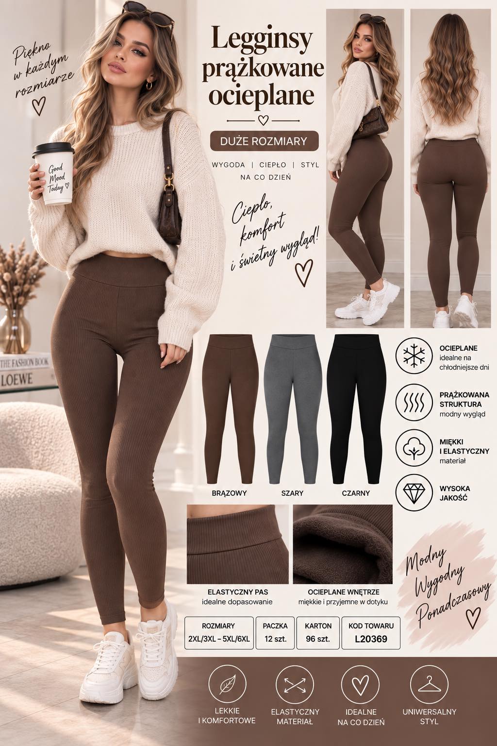 Legginsy Ocieplane Damska