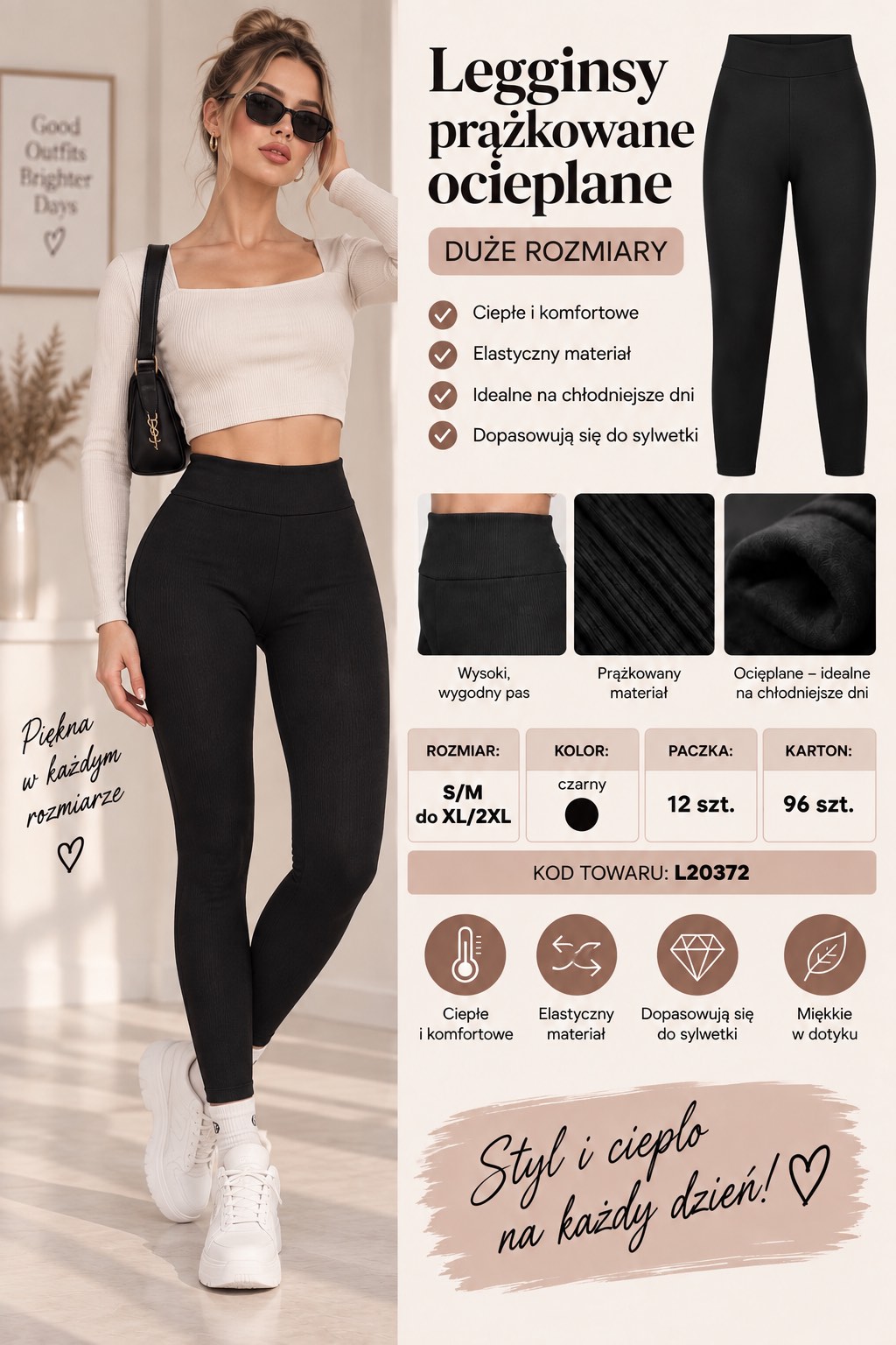 Legginsy Ocieplane Damska