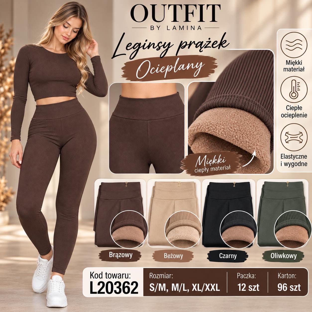 Legginsy Ocieplane Damska