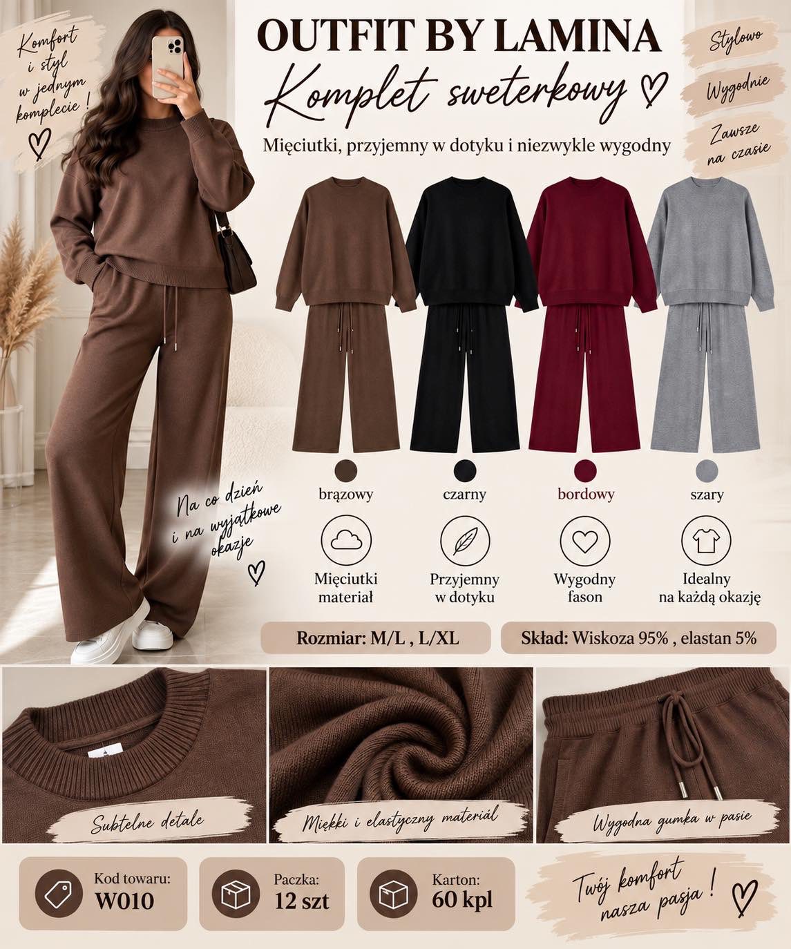 Komplet Sweter Damska