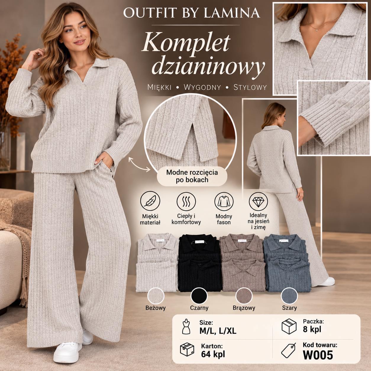 Komplet Sweter Damska