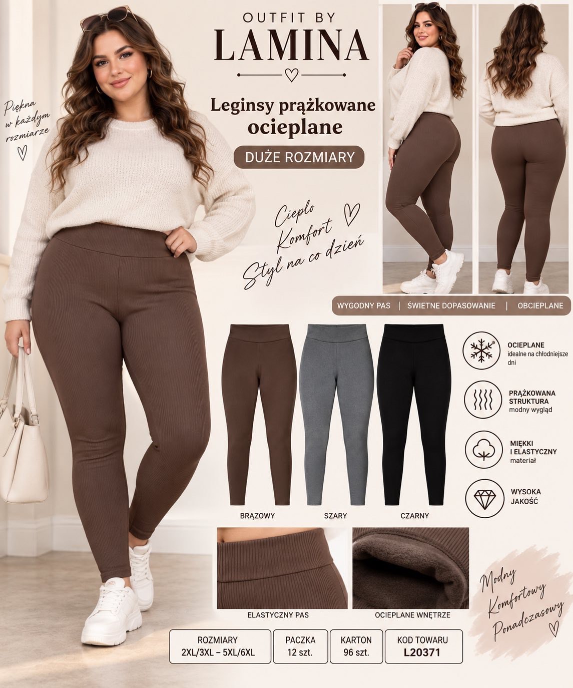 Legginsy Ocieplane Damska