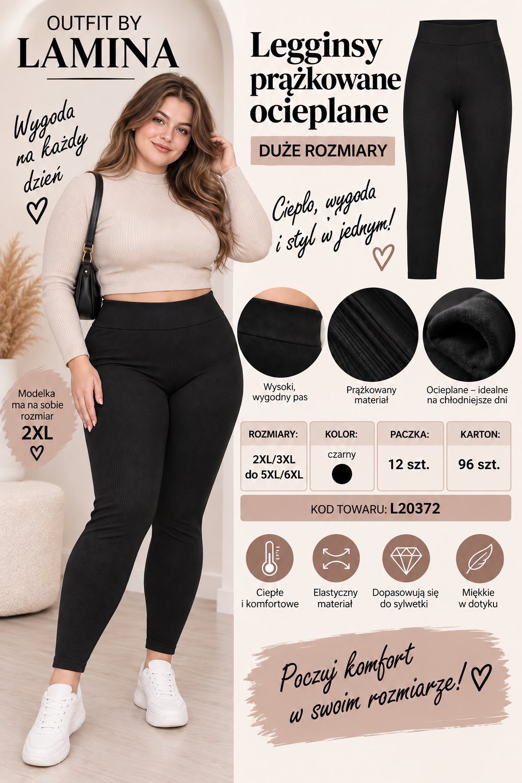 Legginsy Ocieplane Damska