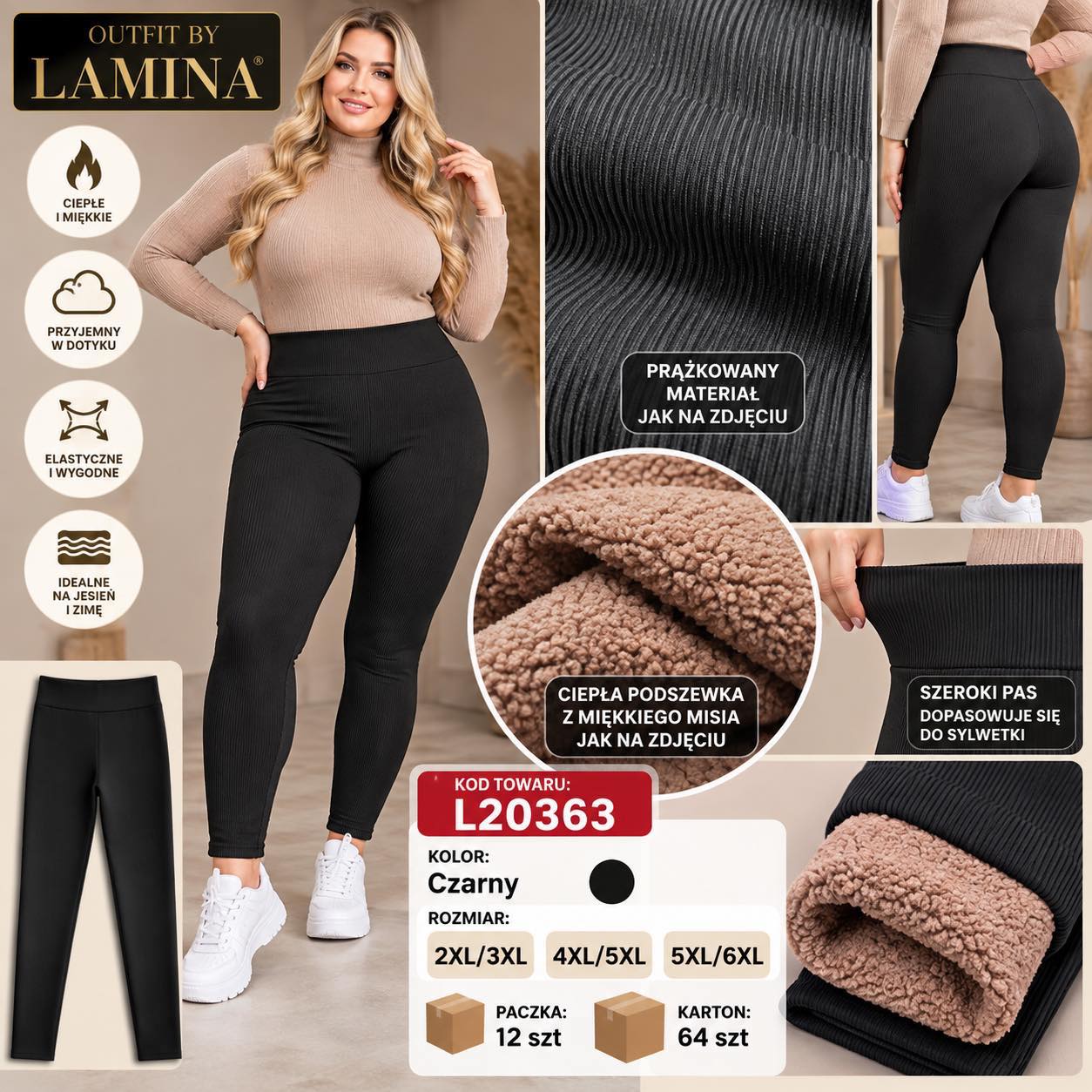 Legginsy Ocieplane Damska