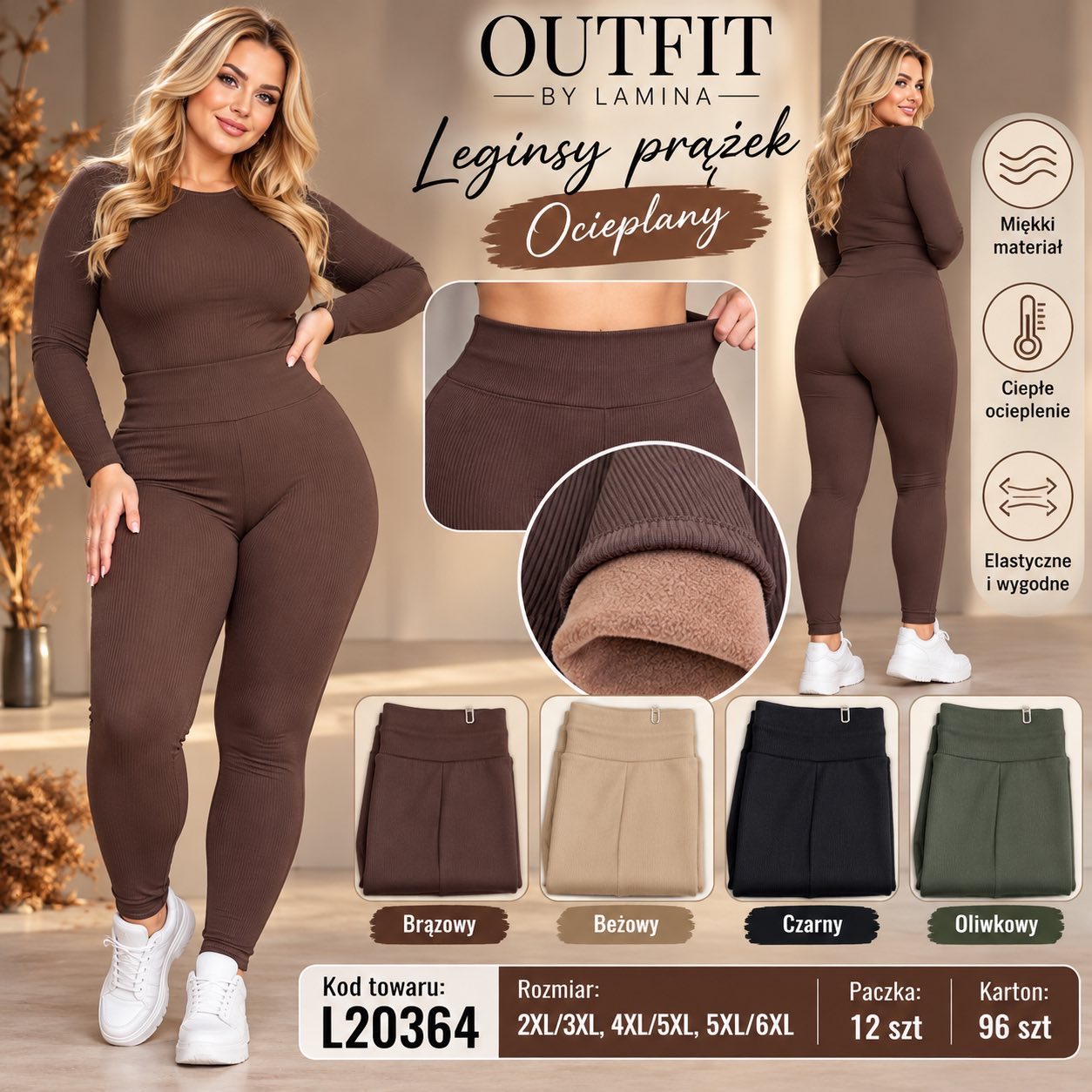 Legginsy Ocieplane Damska