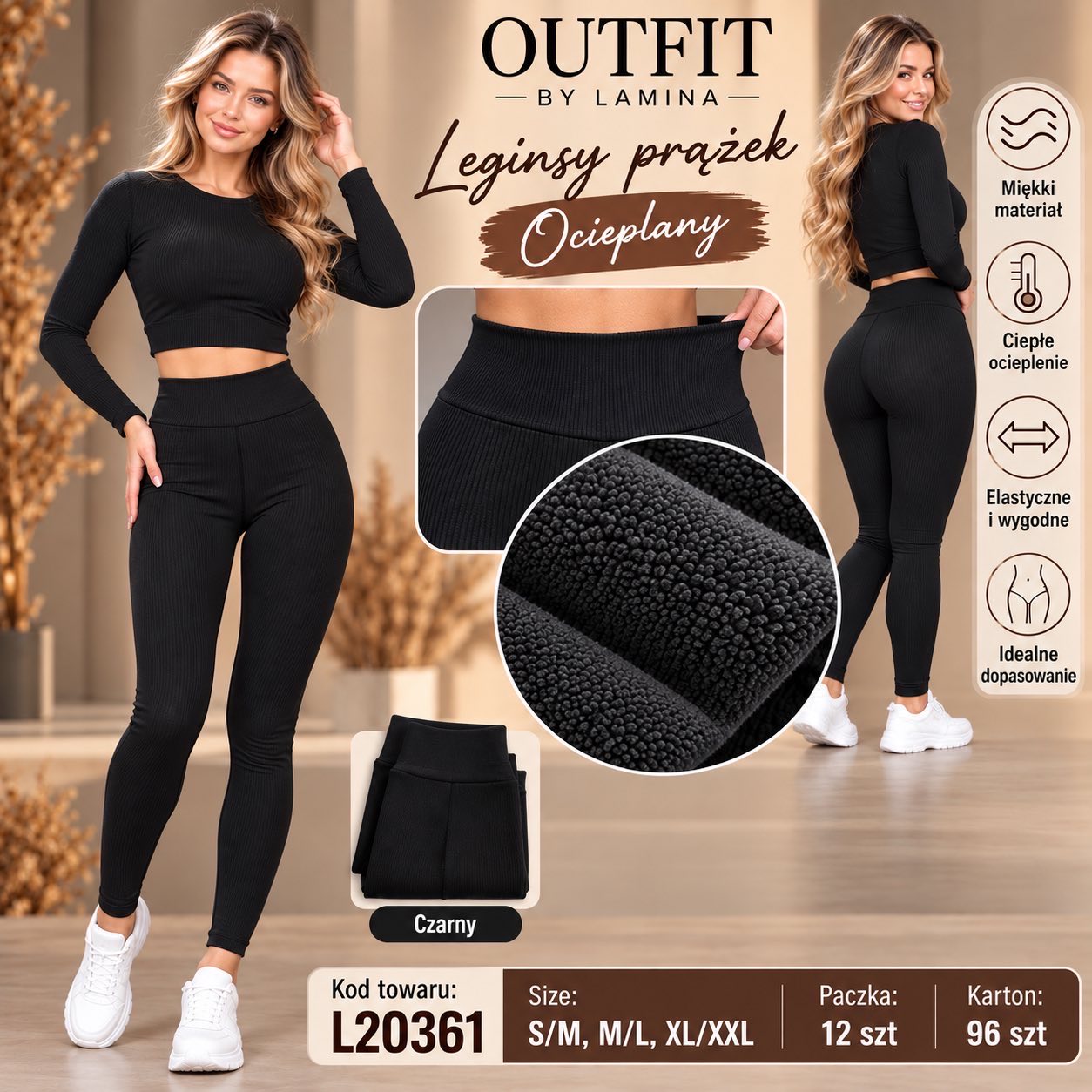 Legginsy Ocieplane Damska